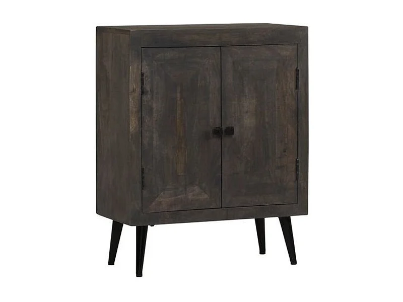 Commode 2 portes manguier massif et pieds métal Pinkie