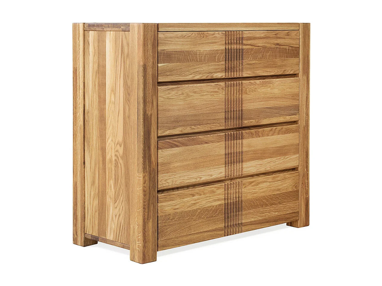 Commode en bois de chêne massif 4 tiroirs Valoria 96cm