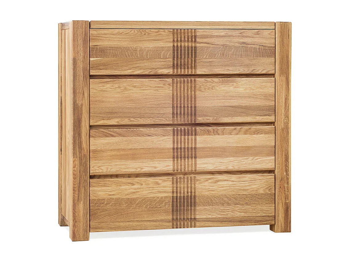 Cómoda roble macizo 4 cajones Valoria 96 cm