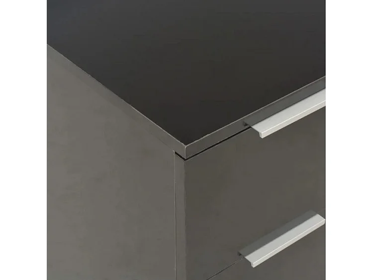 Commode 8 tiroirs bois noir brillant Bella