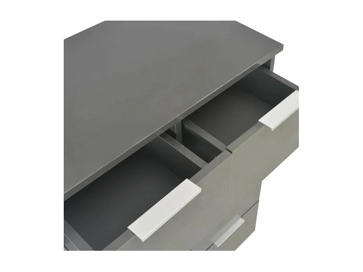 Dressoir 60x35x80 cm bewerkt hout hoogglans grijs