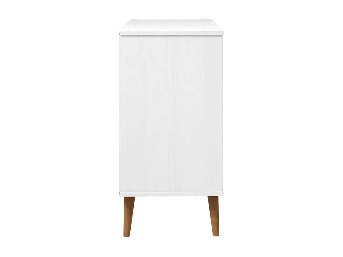 Commode MOLDE Blanc 80x40x80 Bois de pin massif