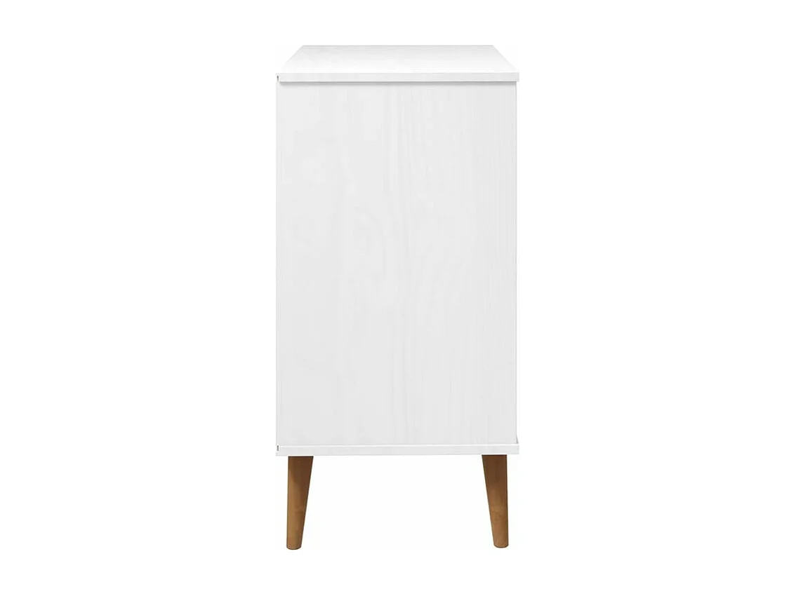 Commode MOLDE Blanc 80x40x80 Bois de pin massif