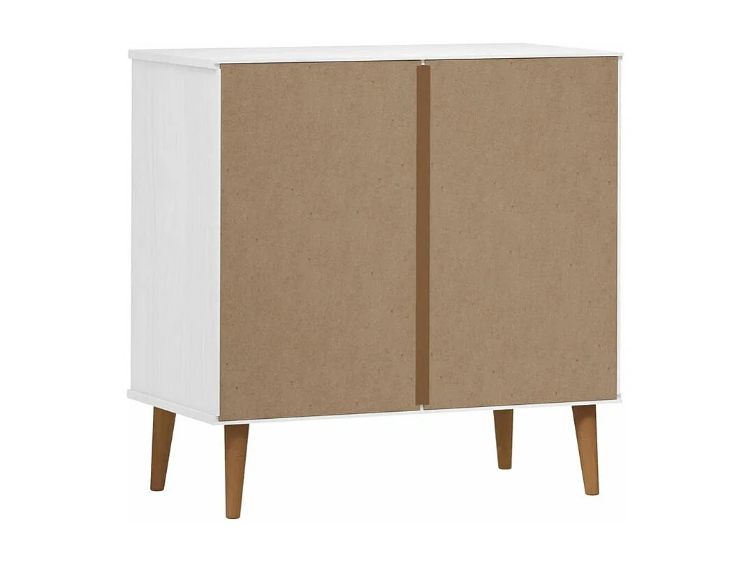Commode MOLDE Blanc 80x40x80 Bois de pin massif