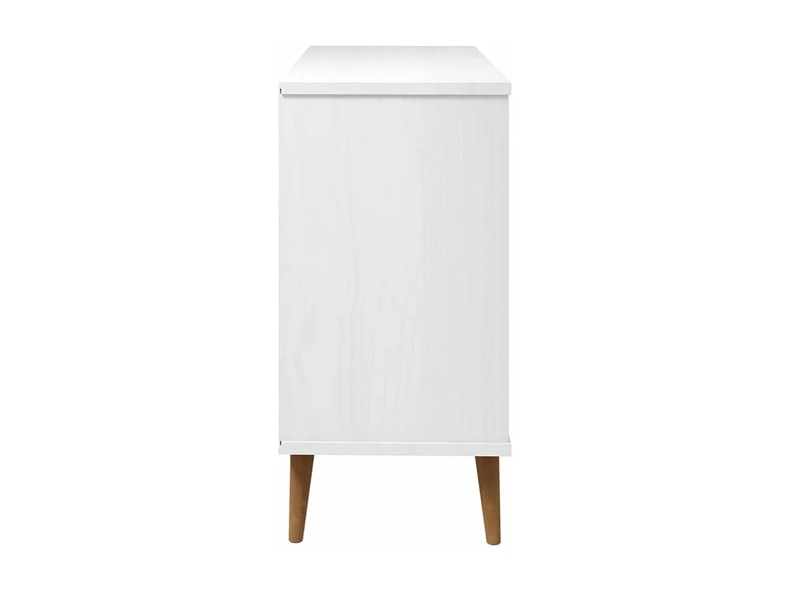 Commode MOLDE Blanc 113x40x80 Bois de pin massif
