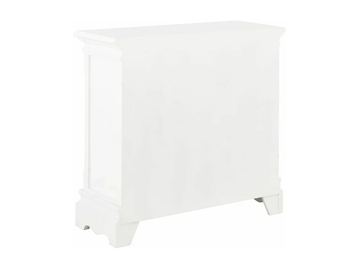 Commode 2 portes 4 tiroirs pin massif blanc Frenchy