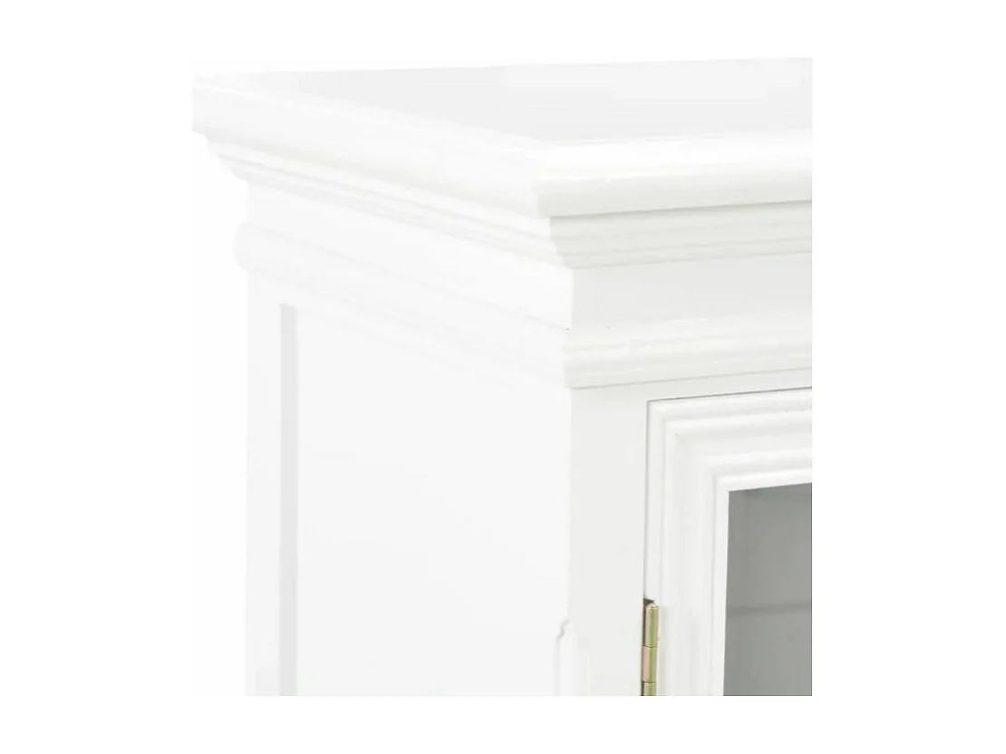 Commode 2 portes 4 tiroirs pin massif blanc Frenchy