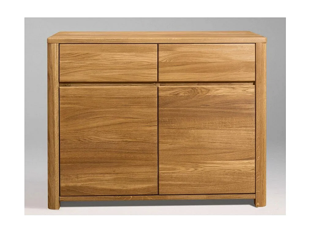 Cómoda roble macizo 2 cajones 2 puertas Eliza 102 cm