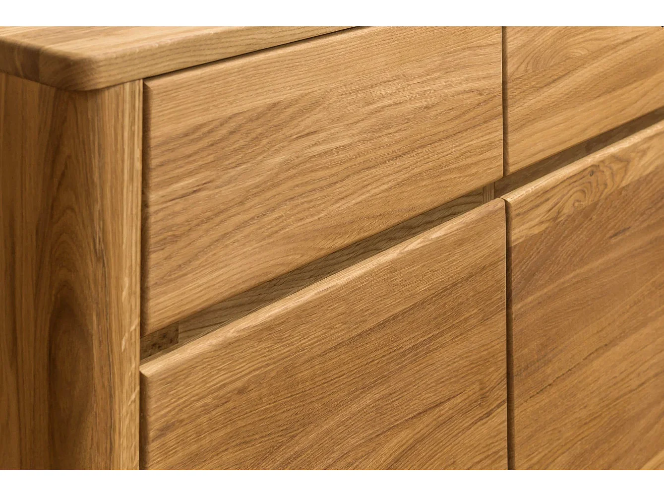 Commode en chêne massif 2 tiroirs 2 portes Eliza 102cm