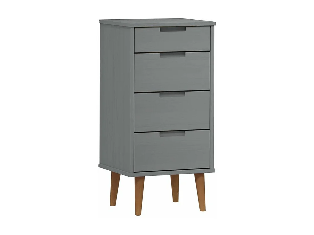 Ladekast MOLDE 40x35x82 cm massief grenenhout grijs