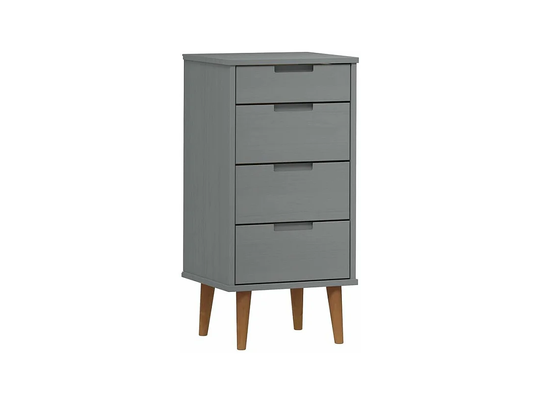 Commode MOLDE Gris 40x35x82 Bois de pin massif