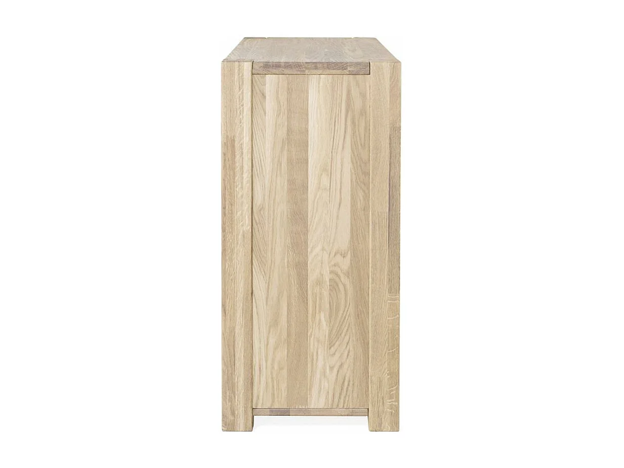 Commode en bois de chêne massif blanchi 4 tiroirs Valoria 96cm