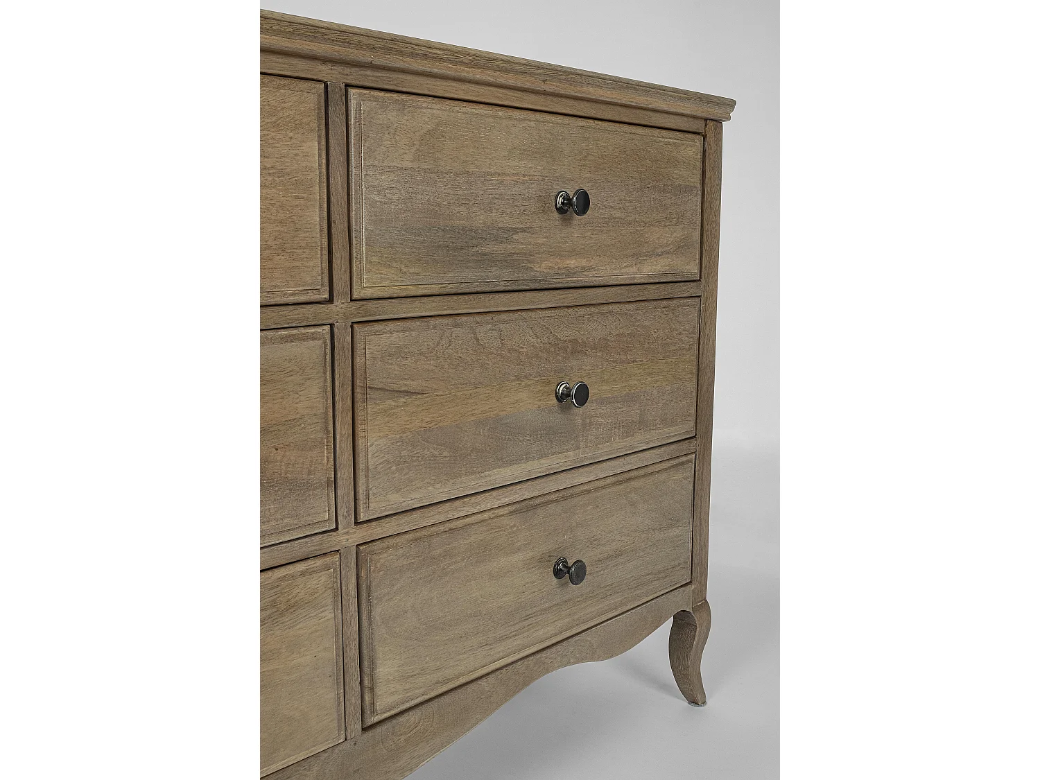 Commode 6 tiroirs bois de manguier massif finition naturelle Domika 125cm