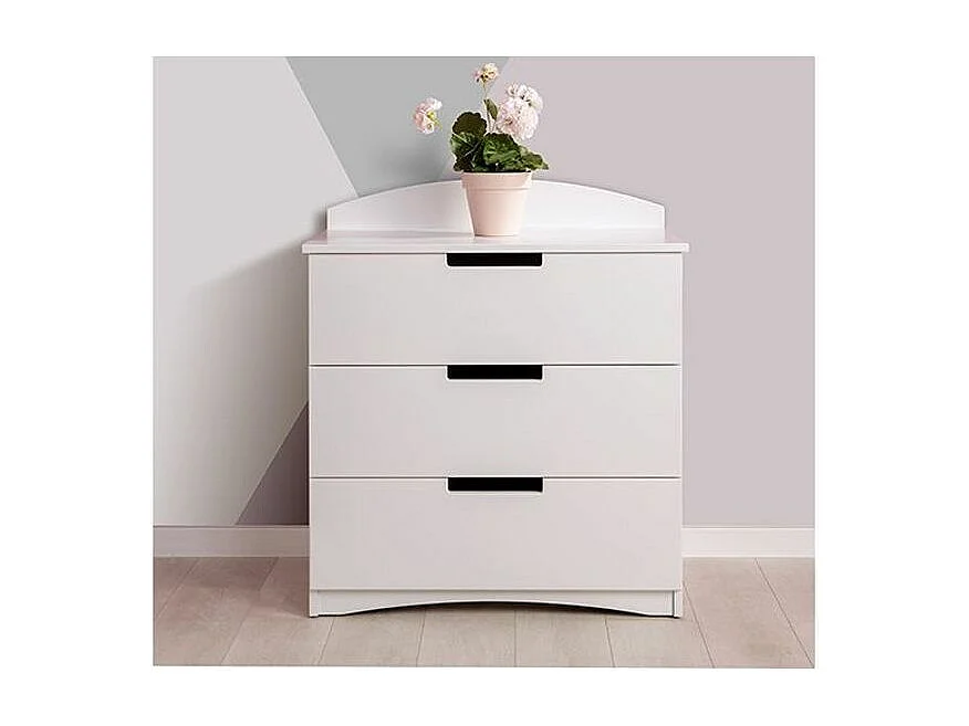 Commode enfant blanche 3 tiroirs Klaky 80cm