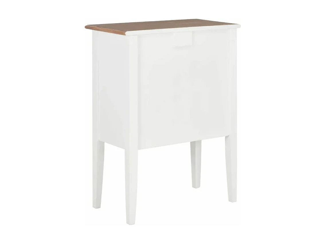 Commode 9 tiroirs bois massif blanc et foncé Value