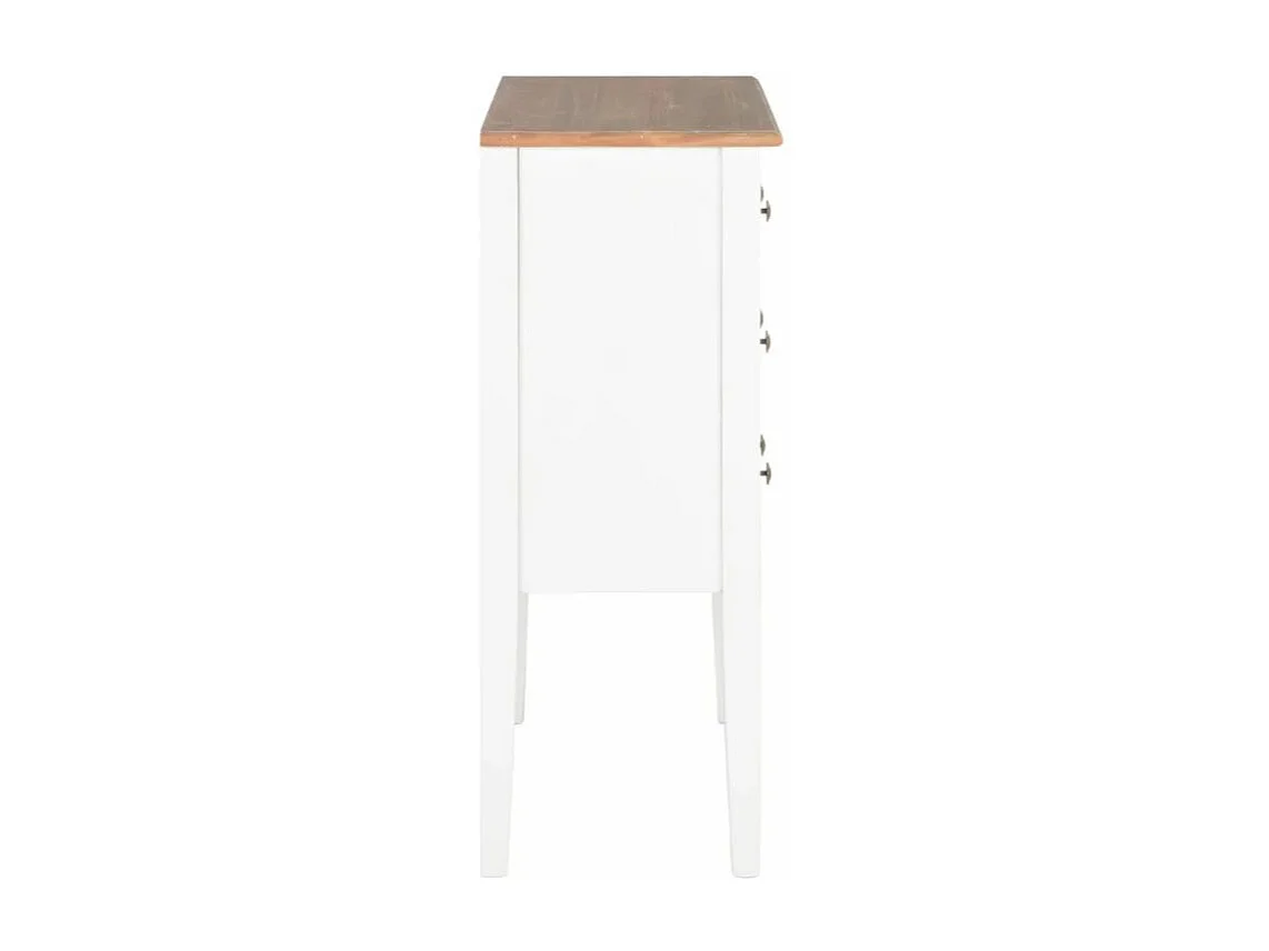 Commode 9 tiroirs bois massif blanc et foncé Value