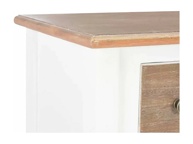 Commode 9 tiroirs bois massif blanc et foncé Value