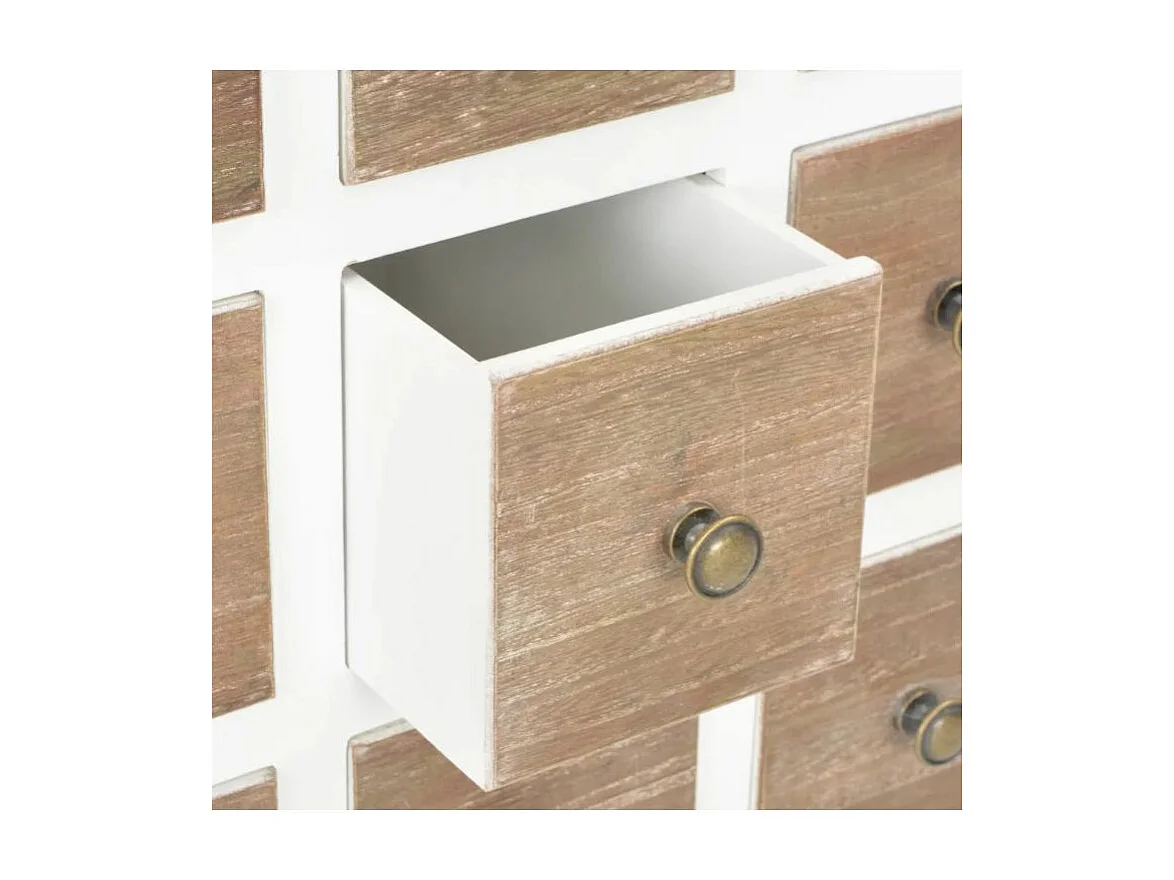 Commode 9 tiroirs bois massif blanc et foncé Value