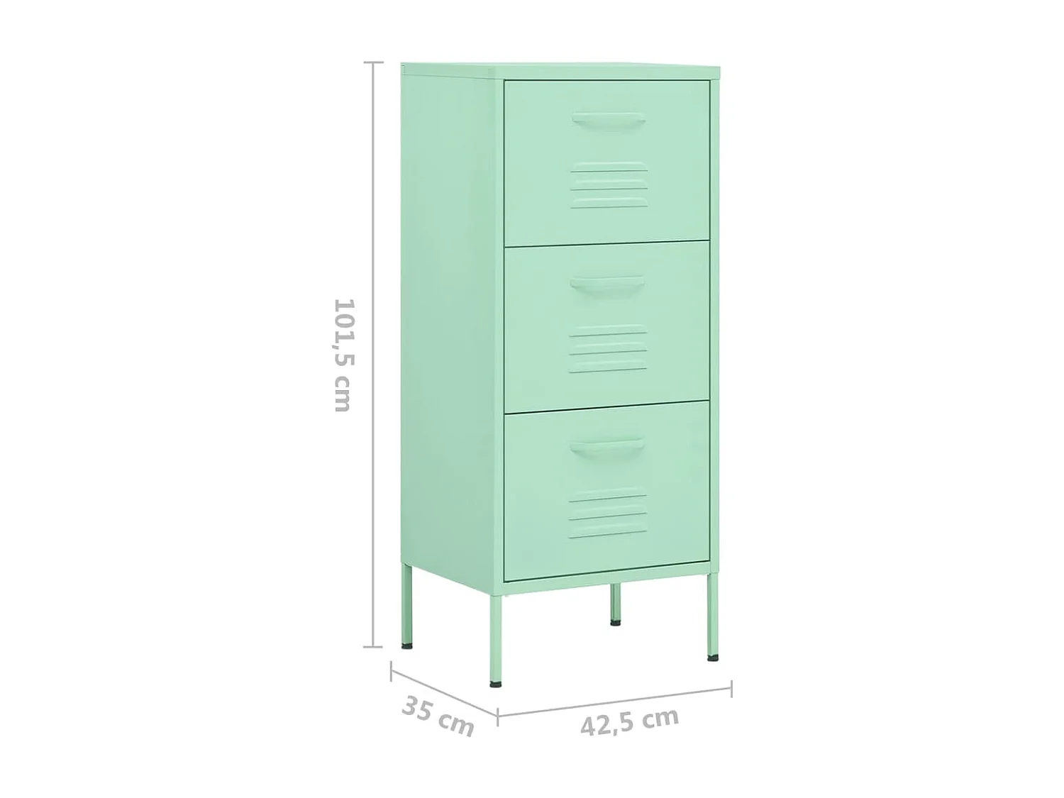 Armoire de rangement Vert menthe 42,5x35x101,5 Acier