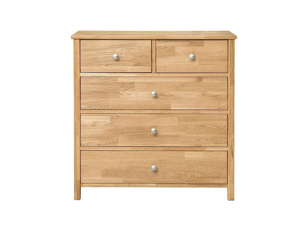 Cómoda Rika de madera maciza de roble natural 90 cm
