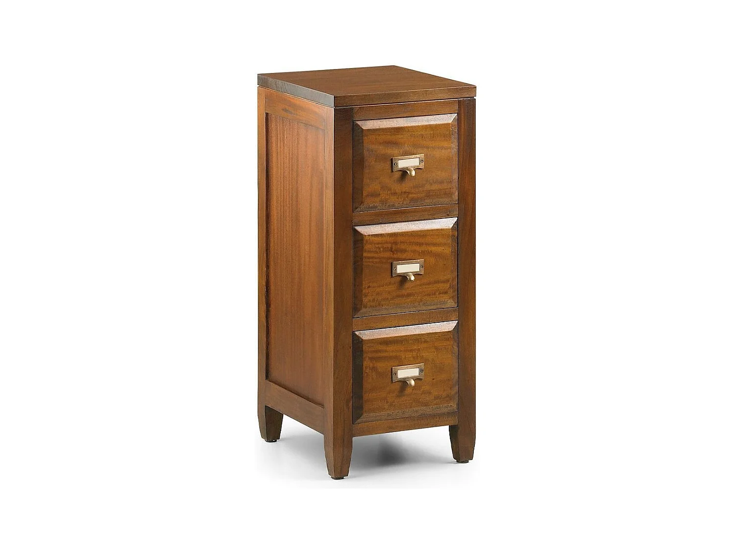 Rangement 3 tiroirs coloniale en bois d'acajou massif Falkane 30cm