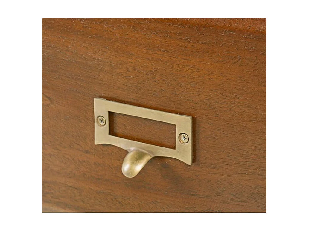 Rangement 3 tiroirs coloniale en bois d'acajou massif Falkane 30cm