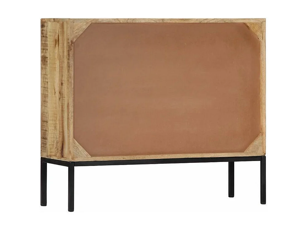 Commode 1 porte 3 tiroirs et pieds métal noir Maneci