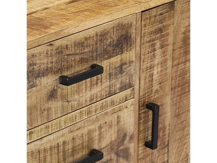 Commode 1 porte 3 tiroirs et pieds métal noir Maneci