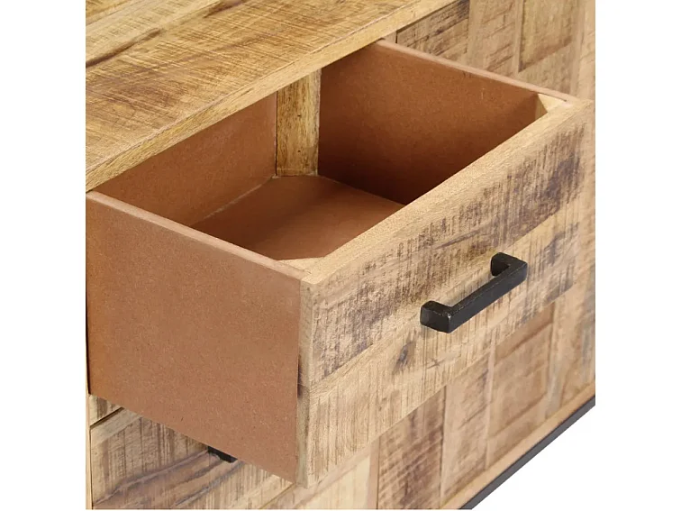 Commode 1 porte 3 tiroirs et pieds métal noir Maneci
