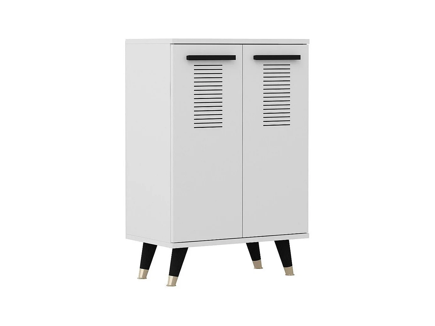 Petite commode blanche 2 portes Parko 60cm