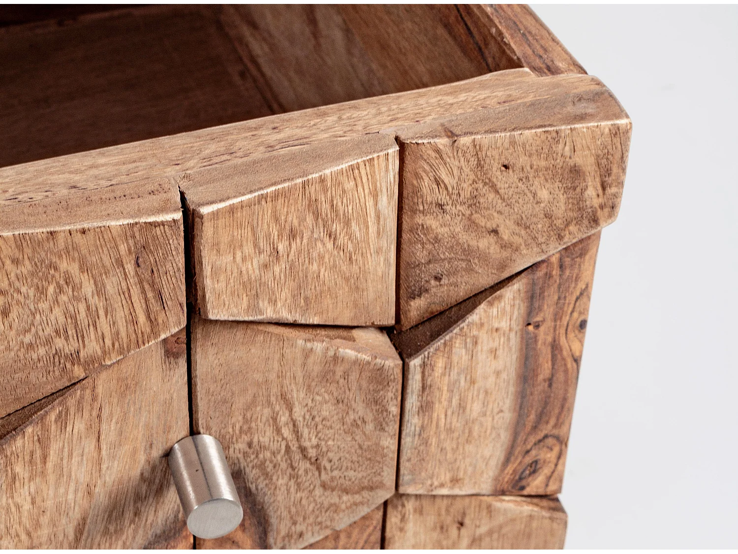 Commode 3 tiroirs en bois de sheesham naturel Kany 88cm