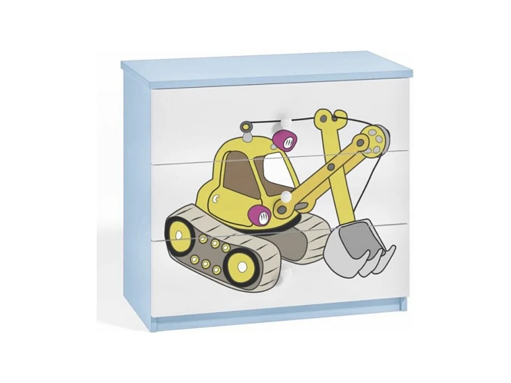 Commode enfant bleu version grue 80cm