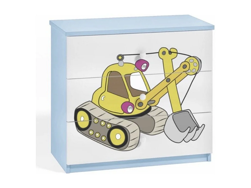 Commode enfant bleu version grue 80cm