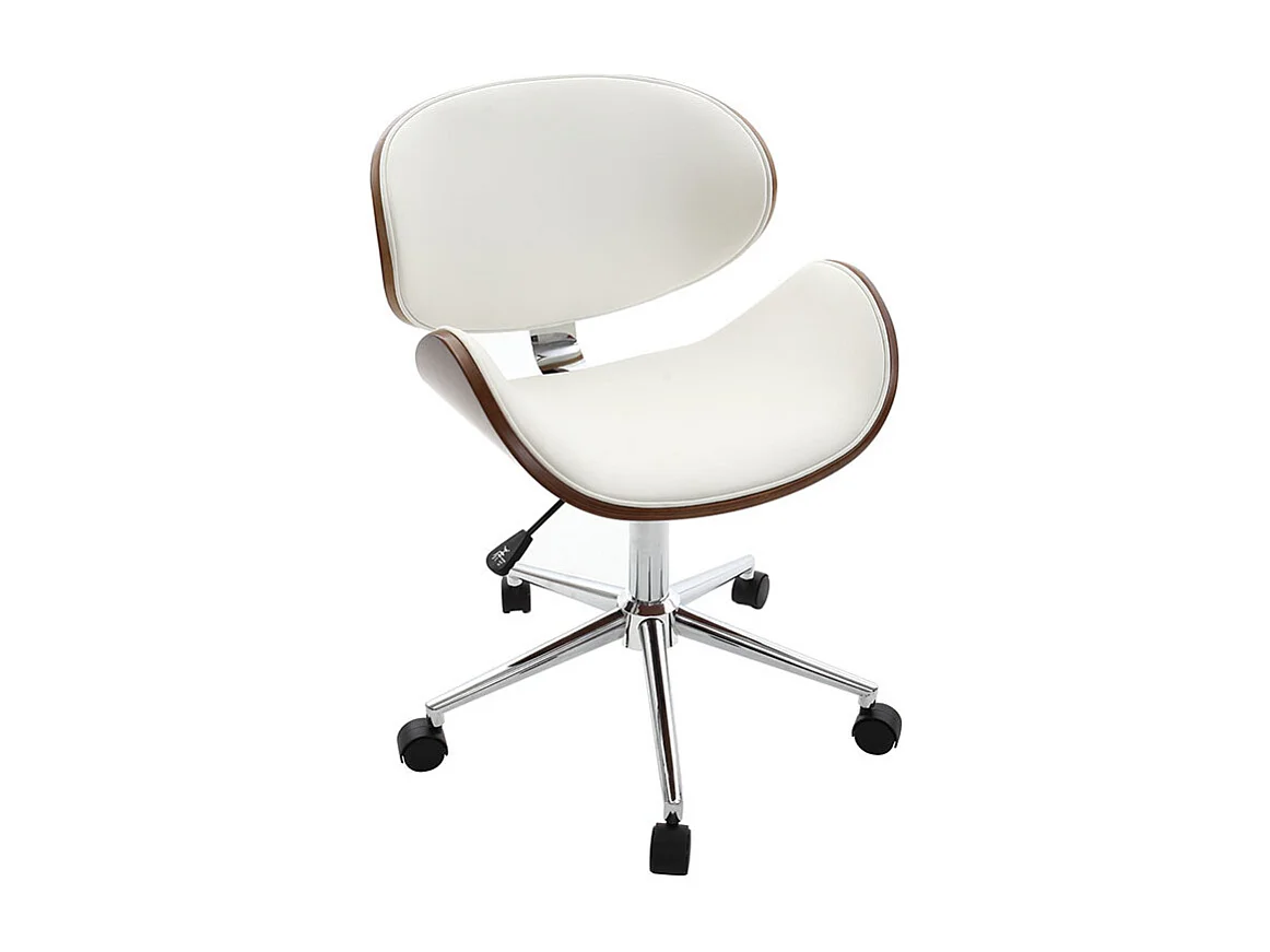 Design-Bürostuhl Weiß und Holz WALNUT