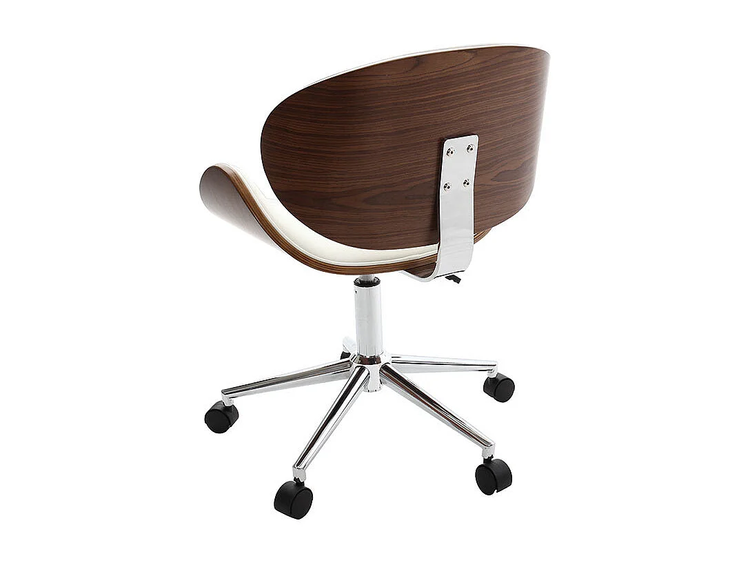 Design-Bürostuhl Weiß und Holz WALNUT