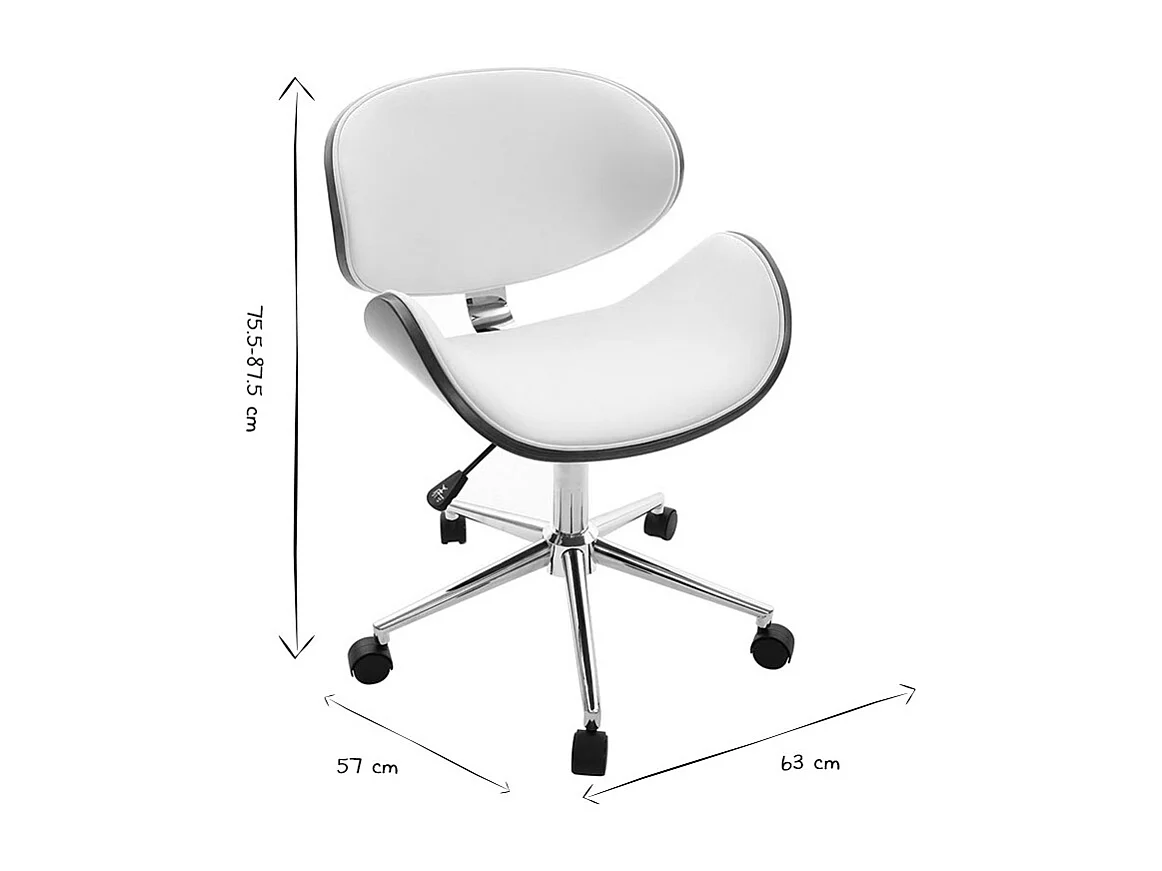 Design-Bürostuhl Weiß und Holz WALNUT