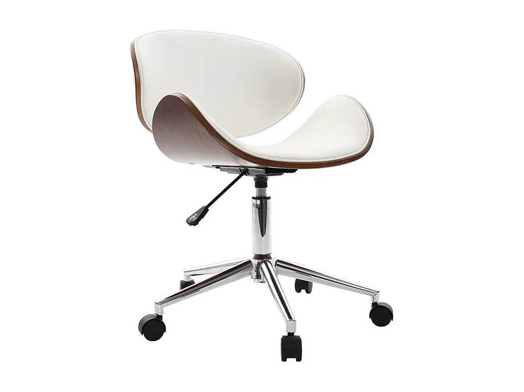 Sedia da ufficio design colore bianco e legno WALNUT
