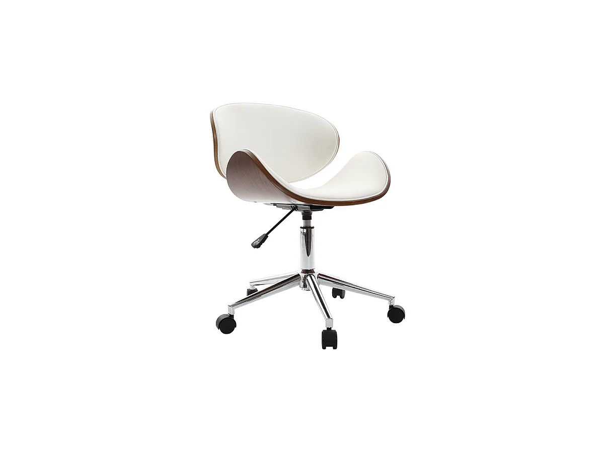 Silla de escritorio diseño blanco y madera WALNUT