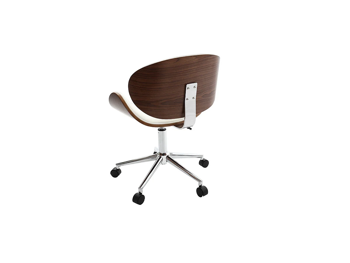 Silla de escritorio diseño blanco y madera WALNUT