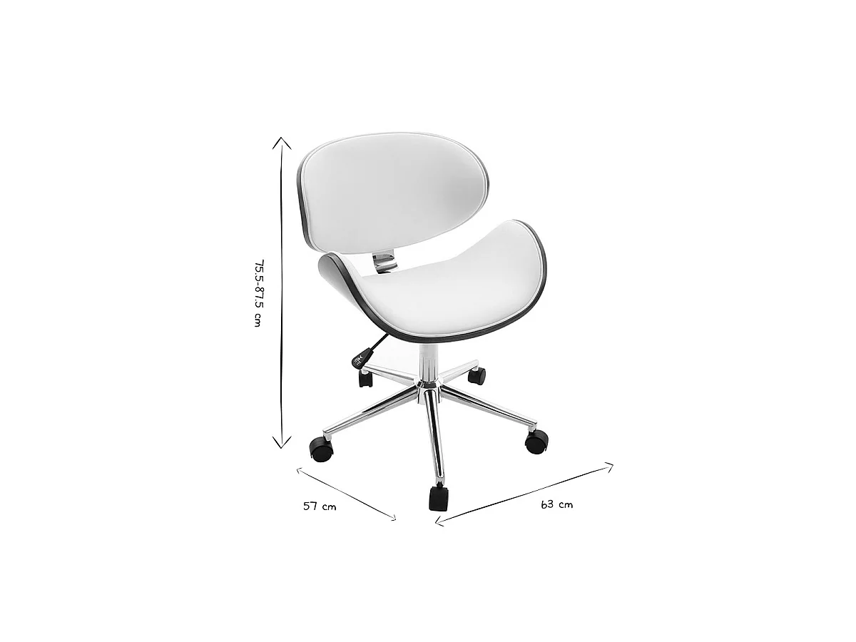 Silla de escritorio diseño blanco y madera WALNUT