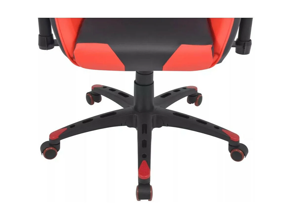 Chaise de bureau avec accoudoirs similicuir rouge et noir Fergia