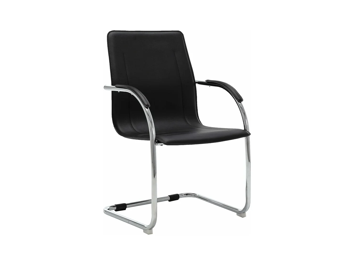 Chaise de bureau cantilever Noir Similicuir 4