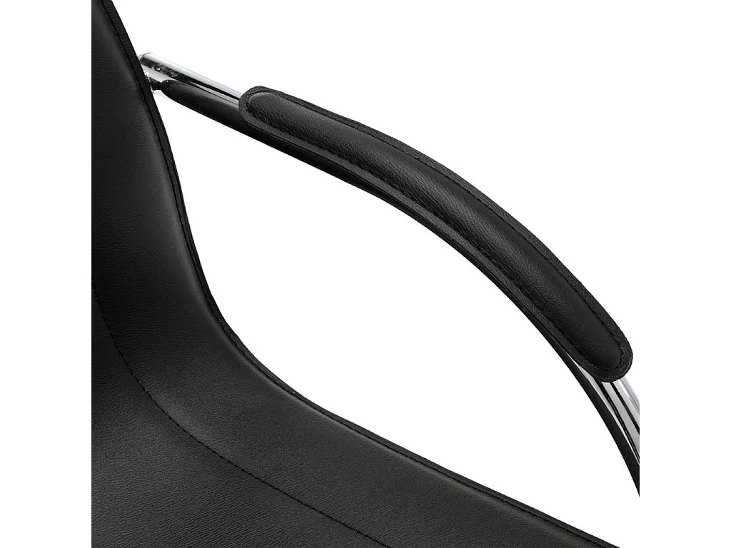 Chaise de bureau cantilever Noir Similicuir 4