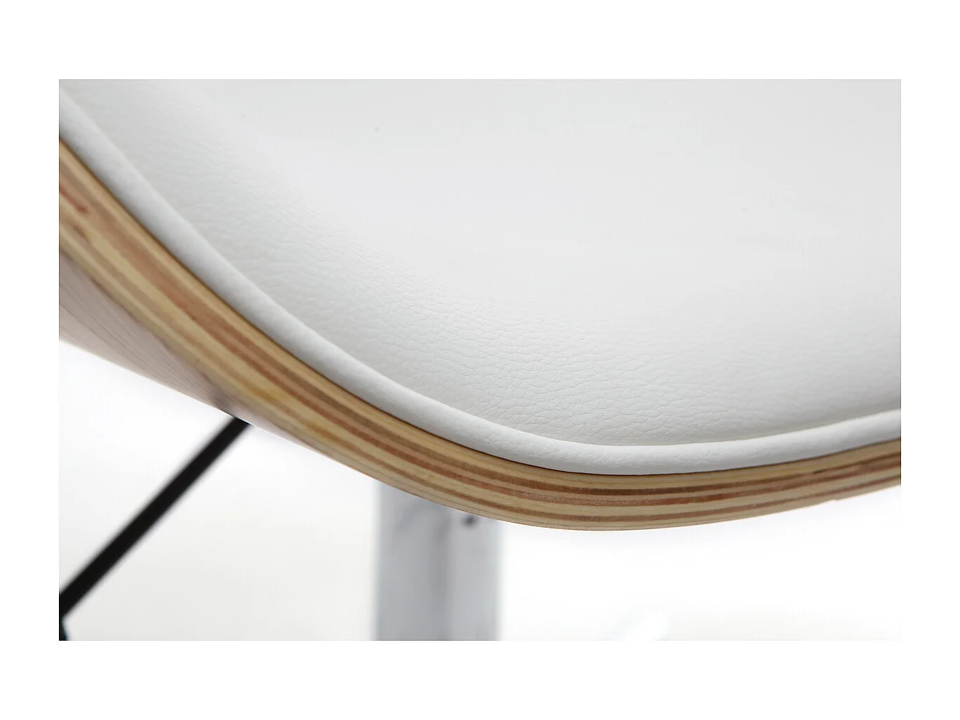 Design-Bürostuhl PU Weiß und helles Holz WALNUT