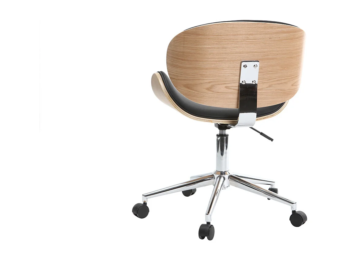 Sedia da ufficio design colore nero e legno WALNUT
