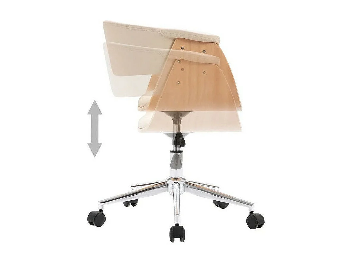 Chaise simili cuir beige et bois clair Tessa - Lot de 4