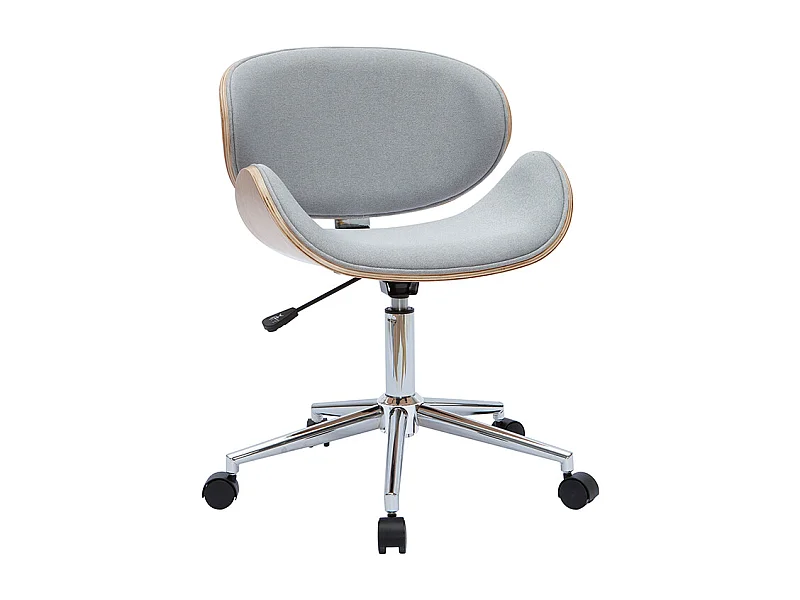 Silla de escritorio diseño gris claro y madera clara WALNUT
