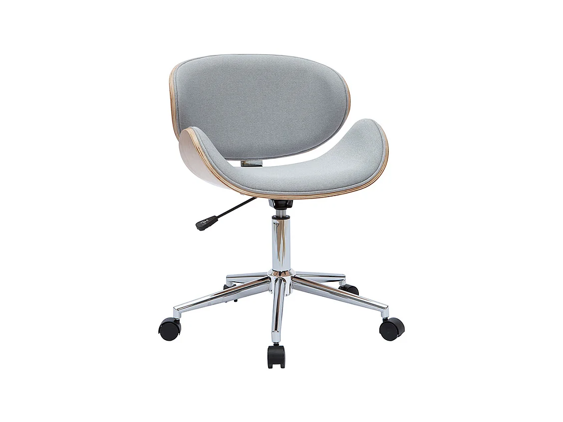 Silla de escritorio diseño gris claro y madera clara WALNUT