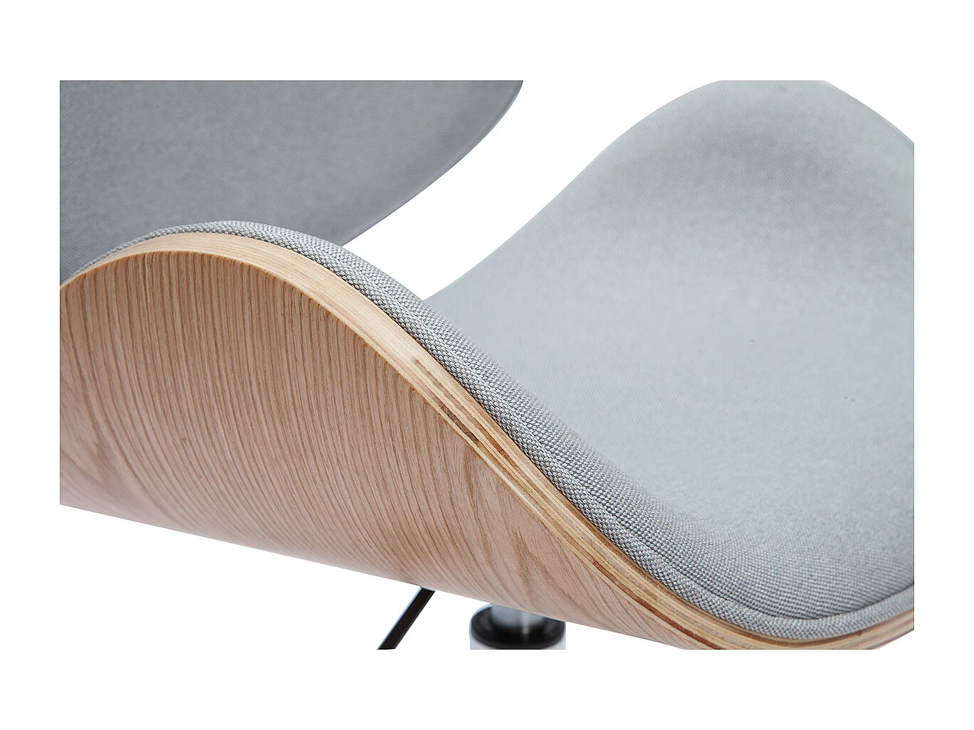 Design-Bürostuhl PU hellgrauer und helles Holz WALNUT