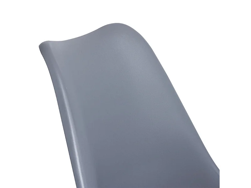 Silla Loky de polipiel gris sobre base central cromada